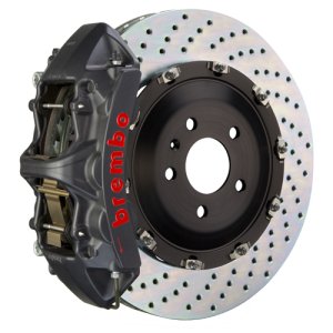 Jaguar F-Type S Brake Kit - Front - Brembo - GTS BBK 6Pist Cast 405x34 2pc Rotor Drilled - Black - `14-`20