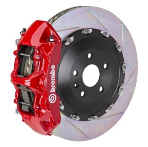 Jaguar F-Type Brake Kit - Front - Brembo - GT BBK 6Pist Cast 405x34 2pc Rotor Slotted Type1 - Red - `14-`20