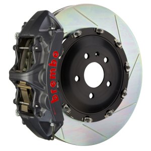 Jaguar F-Type S Brake Kit - Front - Brembo - GTS 6-Piston Cast 405x34 2pc Rotor Slotted Type1 - Black - `14-`20