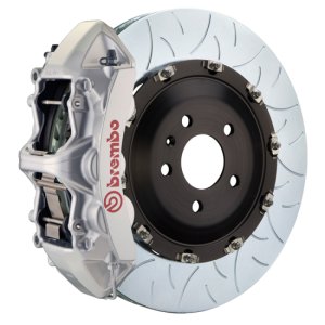 Jaguar F-Type S Brake Kit - Front - Brembo - GT BBK 6Pist Cast 405x34 2pc Rotor Slotted Type3 - Silver - `14-`20