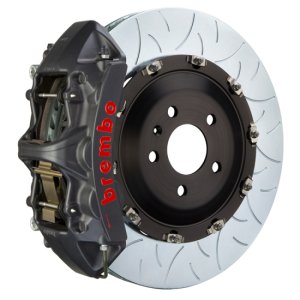 Jaguar F-Type Brake Kit - Front - Brembo - Slotted Type3 Rotors + GTS Calipers - Black - `14-`20