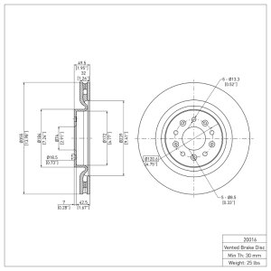 Jaguar XKR Brake Rotor (1) - Front - DFC - Plain - `00-`06