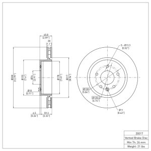 Jaguar XJR Brake Rotor (1) - Rear - DFC - Plain - `00-`06