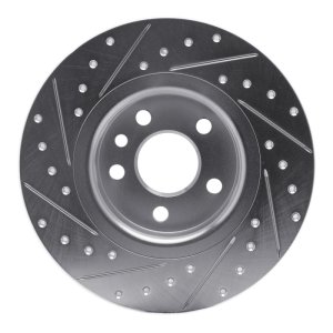 Jaguar E-Pace Brake Rotor (1) - Rear Right - DFC - Drilled & Slotted - Silver - `15-`20