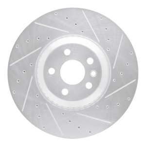 Jaguar E-Pace Brake Rotor (1) - Front Right - DFC - Drilled & Slotted - Silver - `20-`25
