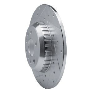 Jaguar E-Pace Brake Rotor (1) - Rear Left - DFC - Drilled & Slotted - Silver - `20-`22