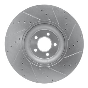 Jaguar XKR-S Brake Rotor (1) - Front Left - DFC - Drilled & Slotted - Silver - `10-`24