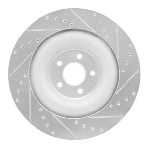 Jaguar XFR-S Brake Rotor (1) - Rear Left - DFC - Drilled & Slotted - Silver - `10-`24