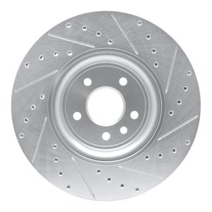 Jaguar XF Brake Rotor (1) - Front Left - DFC - Drilled & Slotted - Silver - `17-`20