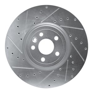 Jaguar XE Brake Rotor (1) - Front Left - DFC - Drilled & Slotted - Silver - `17-`20