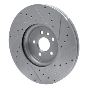 Jaguar XE Brake Rotor (1) - Front Left - DFC - Drilled & Slotted - Silver - `17-`20