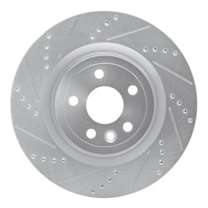 Jaguar F-Pace Brake Rotor (1) - Rear Left - DFC - Drilled & Slotted - Silver - `17-`20