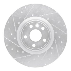 Jaguar E-Pace Brake Rotor (1) - Front Left - DFC - Drilled & Slotted - Silver - `18-`20