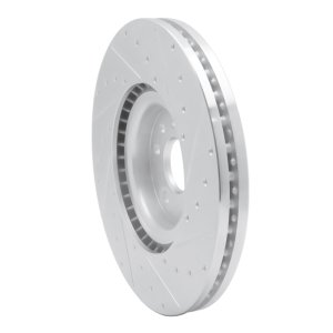 Jaguar E-Pace Brake Rotor (1) - Front Left - DFC - Drilled & Slotted - Silver - `18-`20