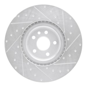 Jaguar E-Pace Brake Rotor (1) - Front Left - DFC - Drilled & Slotted - Silver - `18-`20