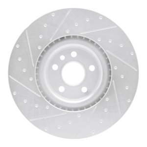 Jaguar E-Pace Brake Rotor (1) - Front Right - DFC - Drilled & Slotted - Silver - `18-`20