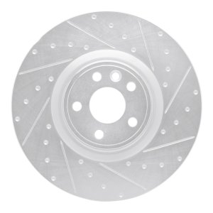 Jaguar E-Pace Brake Rotor (1) - Front Right - DFC - Drilled & Slotted - Silver - `18-`20