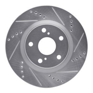 Jaguar F-Pace Brake Rotor (1) - Front Right - DFC - Drilled & Slotted - Silver - `19-`26