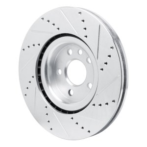 Jaguar F-Pace Brake Rotor (1) - Front Left - DFC - Drilled & Slotted - Silver - 2020