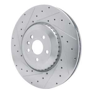 Jaguar F-Pace Brake Rotor (1) - Front Left - DFC - Drilled & Slotted - Silver - `21-`25