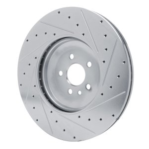 Jaguar F-Pace Brake Rotor (1) - Front Left - DFC - Drilled & Slotted - Silver - `21-`25
