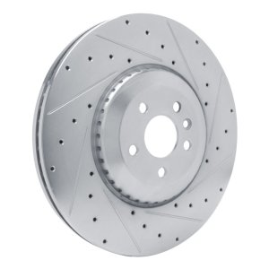 Jaguar F-Pace Brake Rotor (1) - Front Right - DFC - Drilled & Slotted - Silver - `21-`25