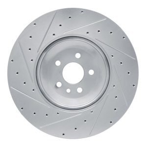 Jaguar F-Pace Brake Rotor (1) - Front Right - DFC - Drilled & Slotted - Silver - `21-`25