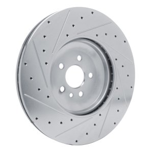 Jaguar F-Pace Brake Rotor (1) - Front Right - DFC - Drilled & Slotted - Silver - `21-`25
