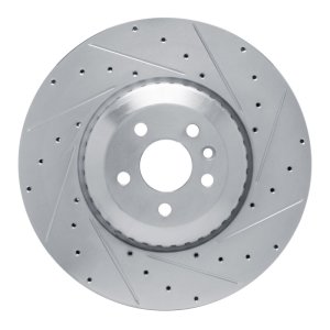 Jaguar F-Pace Brake Rotor (1) - Front Right - DFC - Drilled & Slotted - Silver - `21-`25