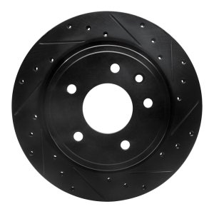 Jaguar XJ6 Brake Rotor (1) - Rear Right - DFC - Drilled & Slotted - Black - `95-`06