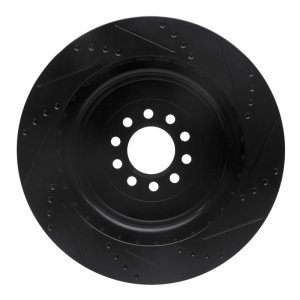 Jaguar Super V8 Brake Rotor (1) - Front Left - DFC - Drilled & Slotted - Black - `03-`05