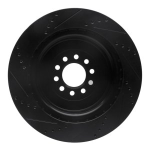 Jaguar Super V8 Brake Rotor (1) - Front Right - DFC - Drilled & Slotted - Black - `03-`05