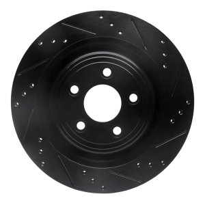 Jaguar Super V8 Brake Rotor (1) - Rear Right - DFC - Drilled & Slotted - Black - `06-`15