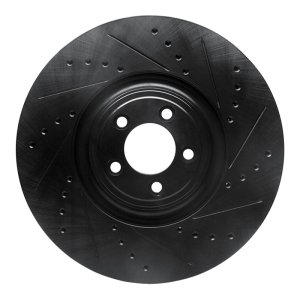 Jaguar XKR-S Brake Rotor (1) - Front Right - DFC - Drilled & Slotted - Black - `10-`24