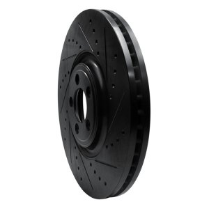 Jaguar XKR-S Brake Rotor (1) - Front Right - DFC - Drilled & Slotted - Black - `10-`24