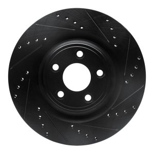Jaguar XJ Brake Rotor (1) - Rear Right - DFC - Drilled & Slotted - Black - `14-`21