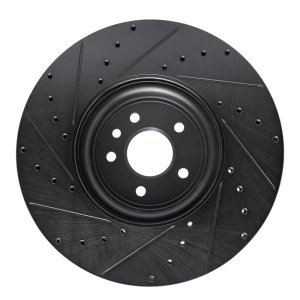 Jaguar XF Brake Rotor (1) - Front Right - DFC - Drilled & Slotted - Black - `16-`24