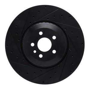 Jaguar F-Pace Brake Rotor (1) - Front Left - DFC - Drilled & Slotted - Black - `21-`25