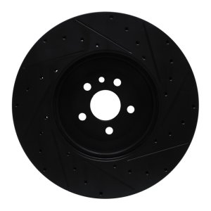 Jaguar F-Pace Brake Rotor (1) - Front Left - DFC - Drilled & Slotted - Black - `21-`25