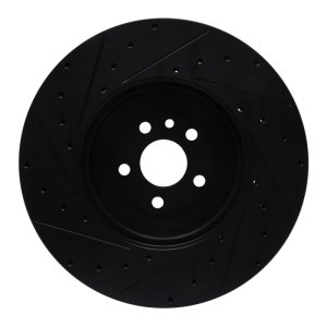 Jaguar F-Pace Brake Rotor (1) - Front Right - DFC - Drilled & Slotted - Black - `21-`25