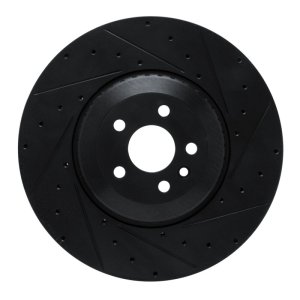 Jaguar F-Pace Brake Rotor (1) - Front Right - DFC - Drilled & Slotted - Black - `21-`25