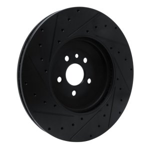 Jaguar F-Pace Brake Rotor (1) - Front Right - DFC - Drilled & Slotted - Black - `21-`25