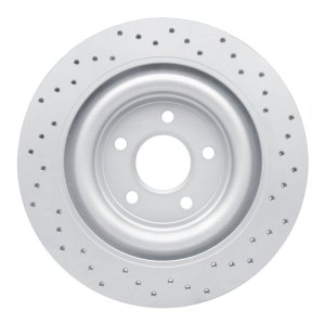 Jaguar XJ Brake Rotor (1) - Rear Left - DFC - Drilled Geoperformance - `06-`15