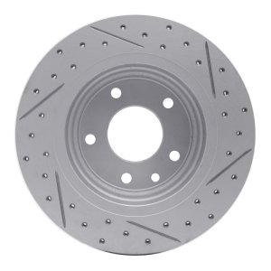 Jaguar XK8 Brake Rotor (1) - Rear Left - DFC - Geoperformance Drilled & Slotted - `95-`06