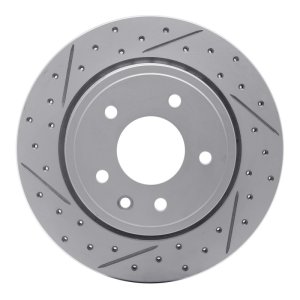 Jaguar XK8 Brake Rotor (1) - Rear Left - DFC - Geoperformance Drilled & Slotted - `95-`06