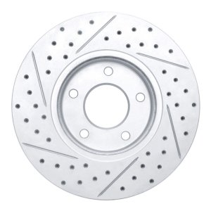 Jaguar Vanden Plas Brake Rotor (1) - Front Right - DFC - Drilled & Slotted Geoperformance - `97-`03