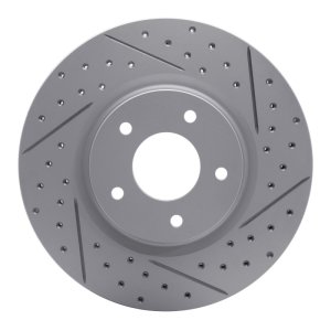 Jaguar XKR Brake Rotor (1) - Front Right - DFC - Geoperformance Drilled & Slotted - `98-`06