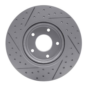 Jaguar XKR Brake Rotor (1) - Front Right - DFC - Geoperformance Drilled & Slotted - `98-`06