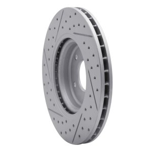 Jaguar XKR Brake Rotor (1) - Front Right - DFC - Geoperformance Drilled & Slotted - `98-`06