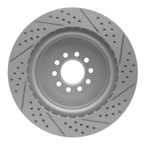 Jaguar Super V8 Brake Rotor (1) - Front Left - DFC - Drilled & Slotted Geoperformance - `03-`05